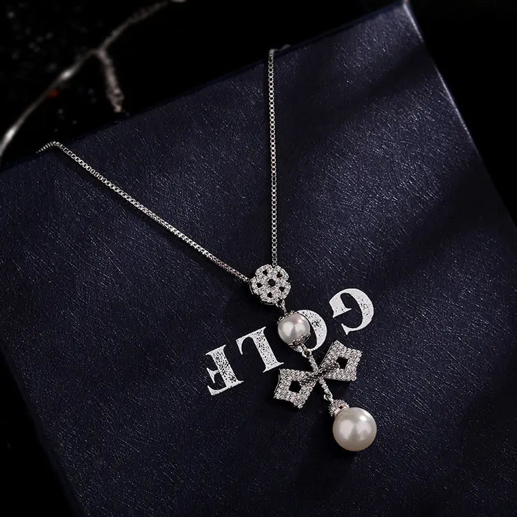 Zircon Pearl Necklace