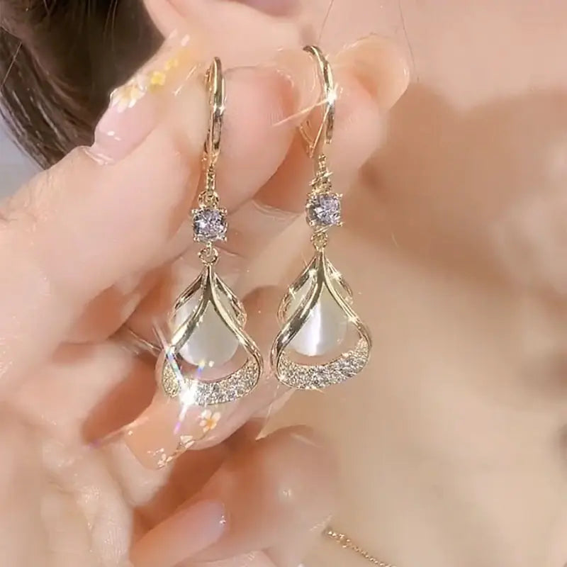 Elegant Zirconia Teardrop Earrings