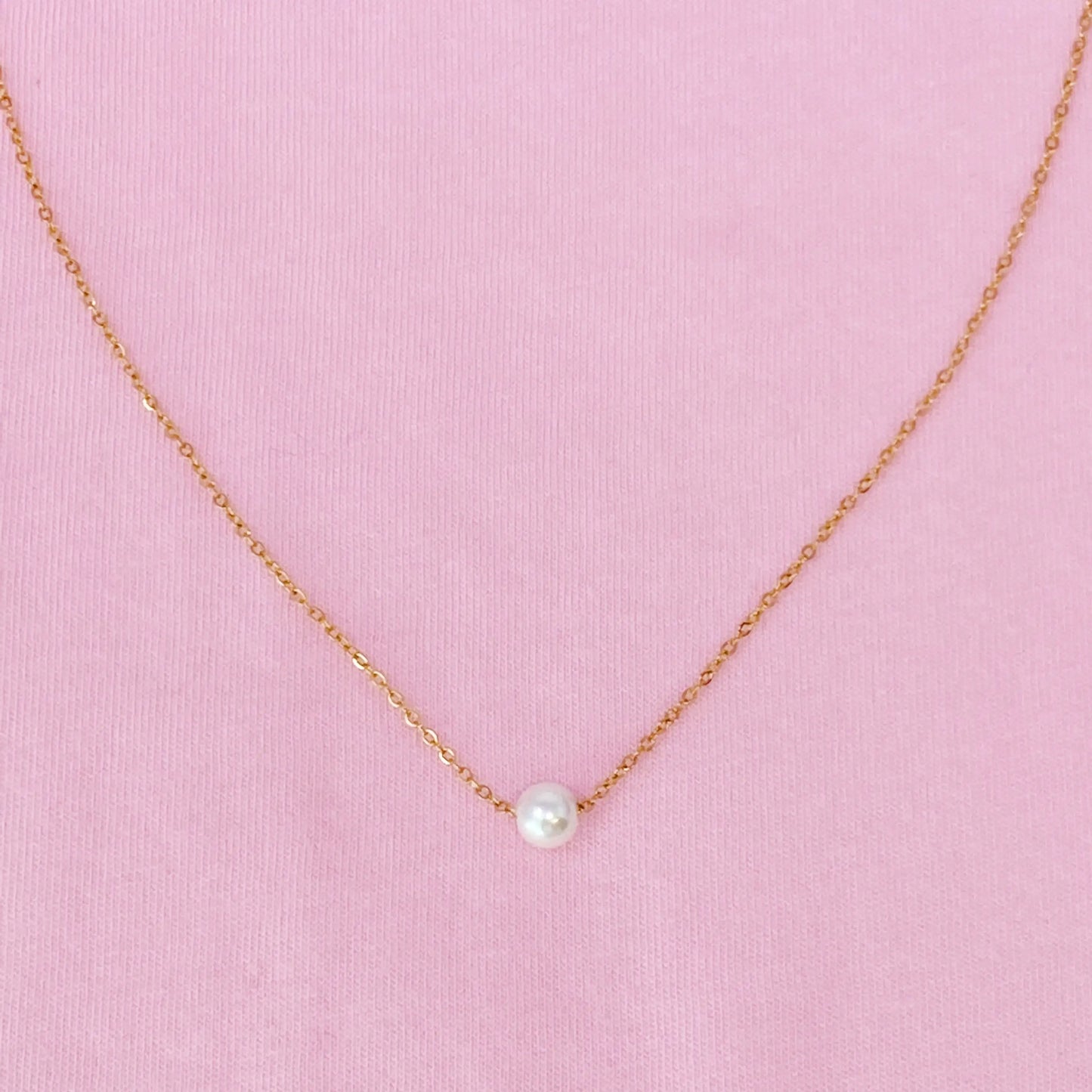 Dainty Single Pearl Necklace
